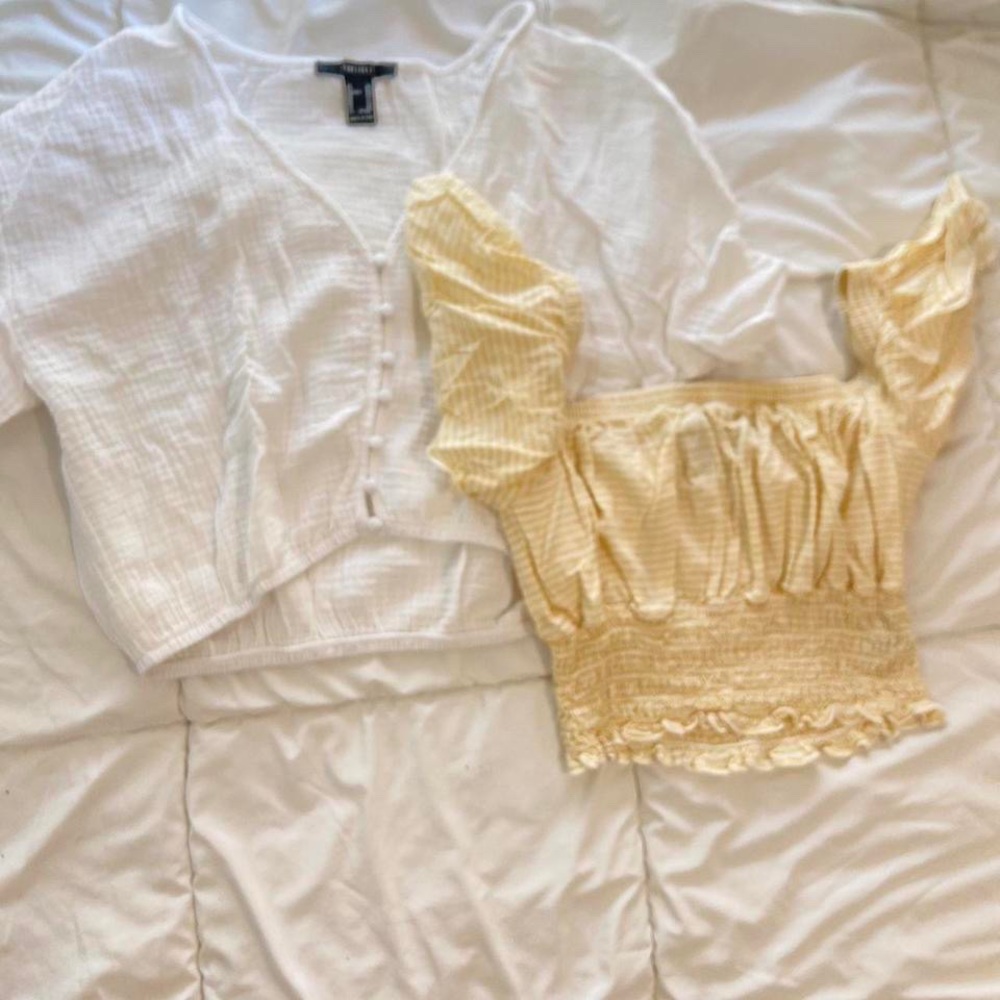 lemon and coconut colored tops